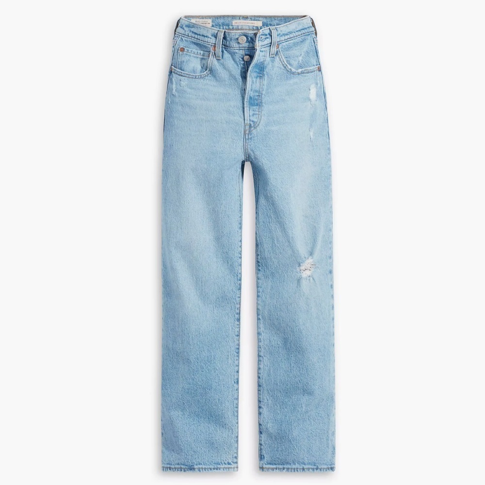 Levi’s Premium Ribcage Straight Ankle Distressed High Rise Size 31 - Picture 4 of 13